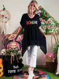 Tunique noire Bohème