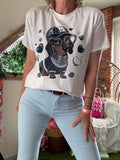 Tee-shirt Dog love bleu
