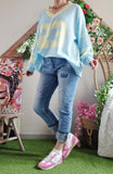 Haut oversize 23 bleu ciel