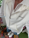 Veste sans manches Bonjour blanche