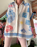 Chemise Langoustine bleu