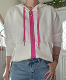 Gilet Caroline blanc/Fushia