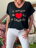 Tee-shirt L amour le Chocolat noir
