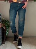 Jeans effet strass avec ceinture du 38 au 48