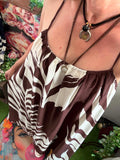Robe longue Tropicale chocolat