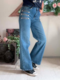 Jeans Mylene Wide Leg Boutons Bijoux du 34 au 42