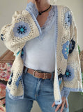 Gilet crochet bleu ciel