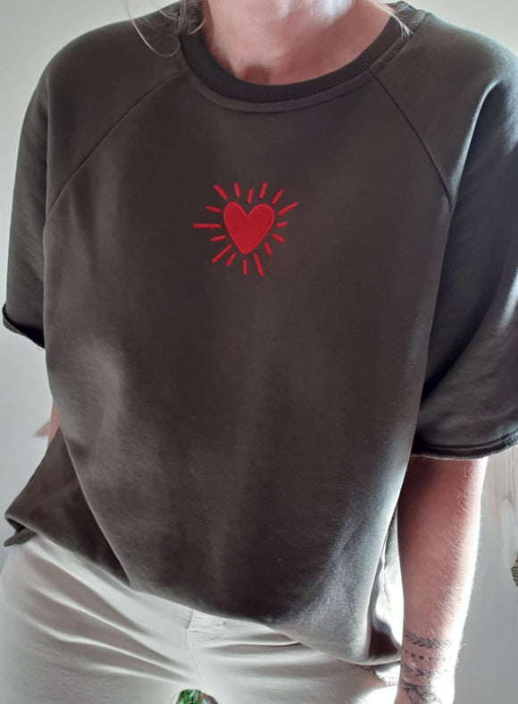 Sweat Coeur kaki