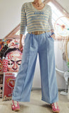 Pantalon avec ceinture Noa bleu ciel
