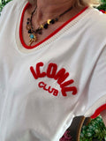 Tee-shirt Iconic blanc écriture rouge