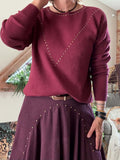 Pull Clouté bordeaux du 36 au 40/42
