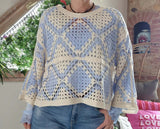 Haut crochet bleu ciel