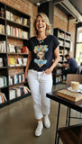 Tee-shirt La Danseuse bleu fond noir