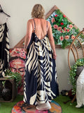 Robe longue Tropicale marine