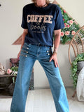 Tee-shirt Coffee bleu marine du 36 au 42