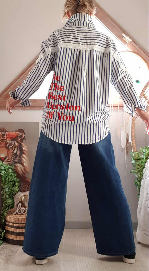 Chemise rayures bleu