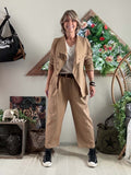 Pantalon avec ceinture Agathe camel du 36 au 46