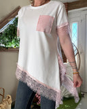Haut Vanessa dentelle rose