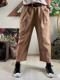 Pantalon avec ceinture Agathe camel du 36 au 46