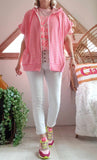 Gilet Marina rayures Fushia/rose