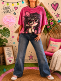 Tee-shirt Ample Girl Rose