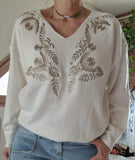 Pull Marie blanc broderie