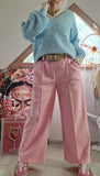 Pantalon avec ceinture Noa rose