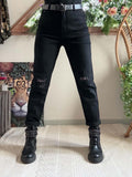 Jeans noir avec ceinture noir du 38 au 48