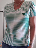 Tee-shirt rayures vertes Coeur