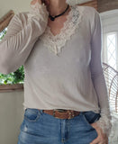 Haut Anais dentelle beige