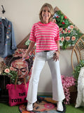 Tee-shirt Fun rayures fushia