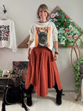 Jupe Cloutée avec ceinture Terracotta