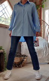 Chemise longue Bleu ciel Oversize