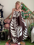 Robe longue Tropicale chocolat