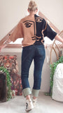 Pull Rostro camel/noir