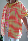 Gilet Marina rayures jaune/fushia