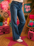 Jeans Straight Leg Bleu Denim du 38 au 48