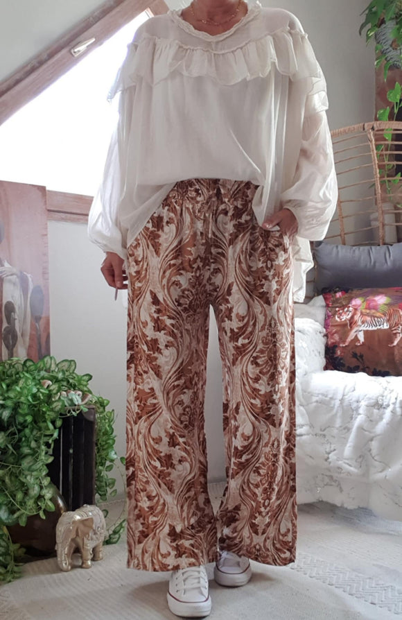 Pantalon Agathe Marron