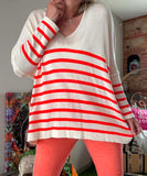 Pull rayures orange