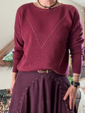 Pull Clouté bordeaux du 36 au 40/42