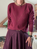 Pull Clouté bordeaux du 36 au 40/42