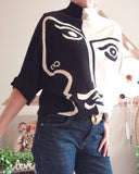 Pull Rostro noir/blanc