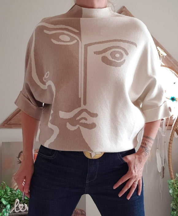 Pull Rostro taupe/beige