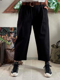 Pantalon avec ceinture Agathe noir du 36 au 46