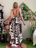 Robe longue Tropicale chocolat