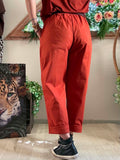 Pantalon City ceinture tressée Terracotta du 38 au 46