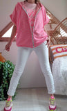 Gilet Marina rayures Fushia/rose