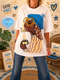 Tee-shirt Ample Fashion Dog Blanc