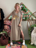 Robe longue Sunset marron clair
