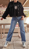 Jeans Revers Strass